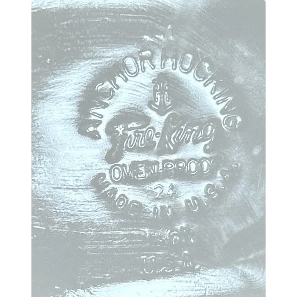 VTG Anchor Glass Fire King  Nature's Bounty  1 Qt Baking Casserole Dish Loaf Pan